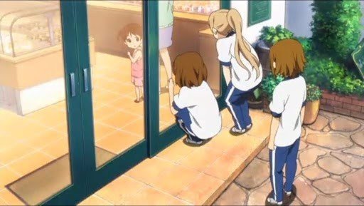 K-ON!! Marathon route in front of a Western restaurant